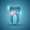 Abstract futuristic tooth structure on blue background Royalty Free Stock Photo